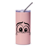 Cartoon Face Tumbler, Crying Starry Eyes Tumbler, Funny Drinkware, Unique Gift Idea, Trendy Tumbler Design, Gift for Her, Gift for Him - Tawshia
